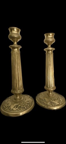 Paire bougeoirs flambeaux - bougeoirs, /