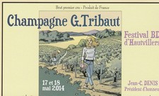 Etiquette champagne DENIS Jean-Claude festival BD Hautvillers 2014 (Luc Leroi...