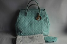 Christian DIOR Sac à main cannage bleu clair (72472)