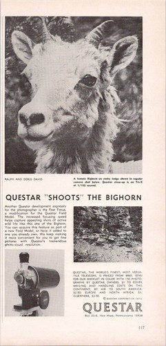 Questar magazine print 1973 - questar, ad