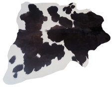 Tapis Peau De Vache Luxe- Marron et Blanc - 152 cmx 152 cm  Déco Tapis Intérieur