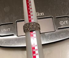 bague jonc convexe or gris 14 carats avec pavage diamants 8/8