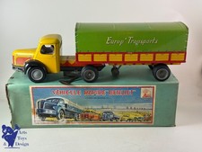JOUET ANCIEN MONT BLANC BERLIET SEMI TLR EURO TRANSPORTS 52CM MECANIQUE C.1950