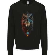 Sweat À Capuche Homme Dreamcatcher Loup Phases De Lune Spirituelles