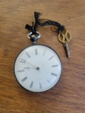 Montre À Gousset De Poche Ancienne En Argent Fonctionne Avec Clef P2574