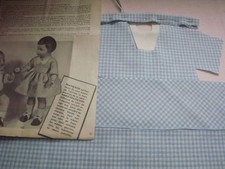 KIT découpé VETEMENT,poupee,Françoise MODES ET TRAVAUX OCT 1958( passepoil bleu)
