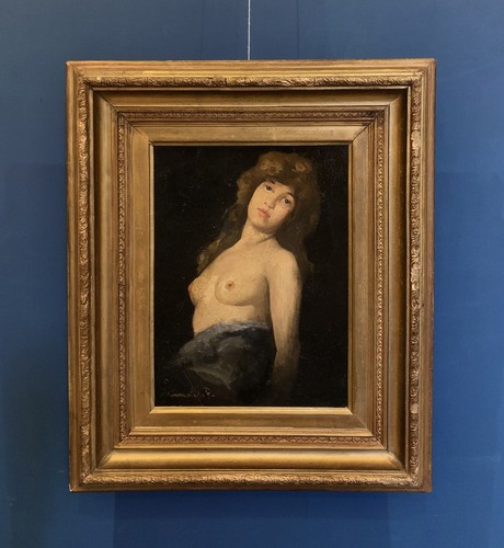 Antique female nude oil - female,