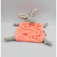 Doudou plat lapin Plume orange fluo KALOO - 25930
