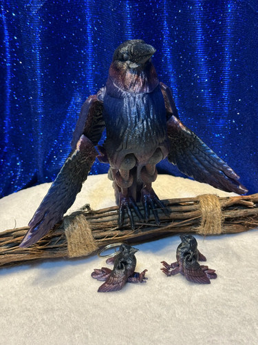 Raven figurine articulated - figurine:, 3d