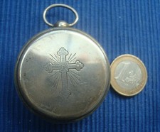 B33  Jolie Custode Argent Massif 800 Vermeil Ancien Collection Religion