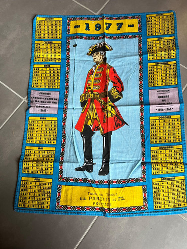 Torchon calendrier ancien - torchon,