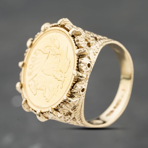 Bague pièce demi souveraine - bague,