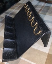 Design 1950's rare porte pipes en céramique gainé de cuir noir Longchamp??