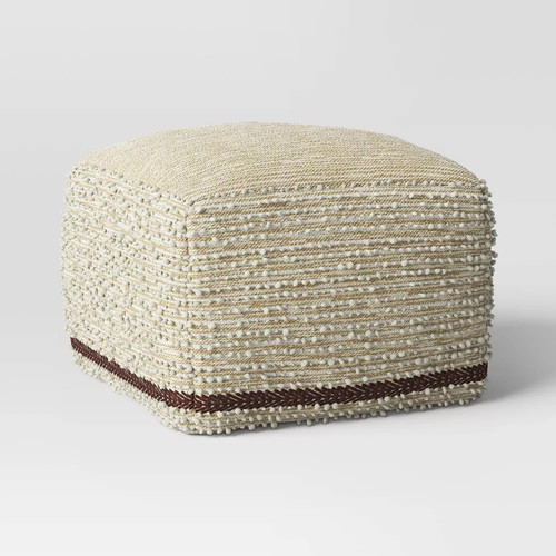 Threshold square wool pouf - threshold,