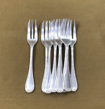 12 fourchettes à gâteau CHRISTOFLE modèle RUBANS métal argenté Couvert 15,5 cm