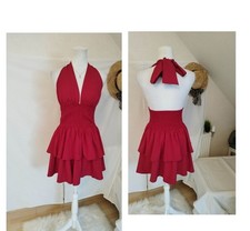 Robe Dos Nu Femme Taille M , 38 , Rouge Foncé Allant Sur Le Bordeaux , Été Et...