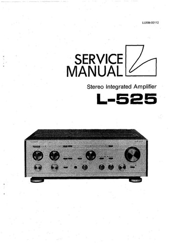 Manuel service luxman - luxman, l-525