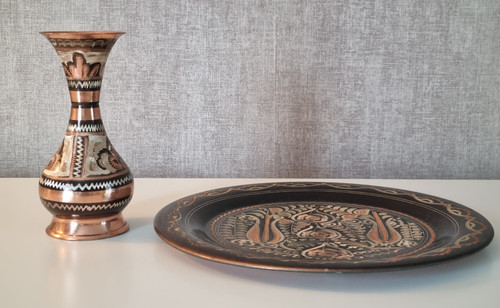 Vase plat mural cuivre - mural,