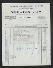 VILLEFRANCHE (69) PRODUITS ALIMENTAIRES "A. & L. GUERIN / MURATON Succ" en 1957
