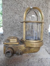 VERITABLE APPLIQUE LAMPE DE COURSIVE MARINE BRONZE LAITON