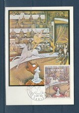 carte  1er jour  tableau  Georges Seurat  le cirque  75  Paris   1969