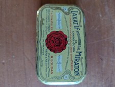 ancienne boîte en tôle lithographiée ( Laxatif Hydrominéral Miraton )