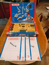 MECCANO boite n°4 bleu jaune zingué roues larges BASIC 4 V1