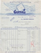 75 PARIS MAISONS-ALFORT, biscuitier, Gondolo 1943 biscuits, retour