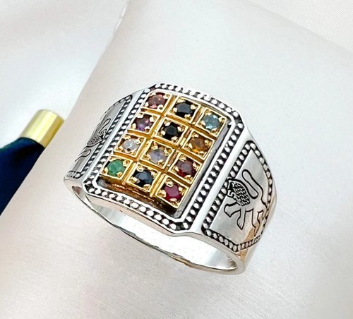 Handcrafted silver hoshen ring - silver,