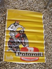 ancienne AFFICHE HUILE POLAROIL MOTO CROSS BISTROT PARIS  AUTO MOTO no émaillée