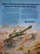 10/86 PUB SPERRY VEHICLE ELECTRONICS VETRONICS CHAR TANK US ARMY ORIGINAL AD