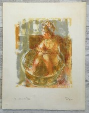 Jean COMMERE (1920-1986) Portrait Femme baignoire moderne contemporain 20/60 ex