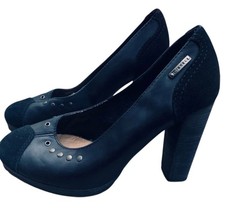 Diesel Magnifique Escarpin Élégant Et Confort Confectionné En Cuir Et Daim Noir