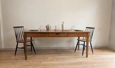 Grande table de ferme ancienne en peuplier – 180 cm, rustique et authentique