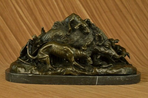 Bronze groupe chien chasse - de,