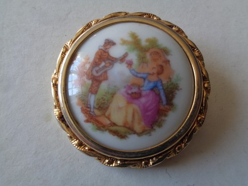 Broche porcelaine limoges - de,