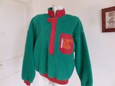 GROS SWEAT BLOUSON MARQUE DEGRE 7 POLAIRE EPAISSE VERT POMME TRES BON ETAT T.XL