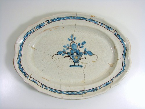 Plat ovale polylobé - plat, faïence