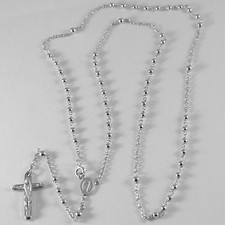 Collier chapelet blanc - or, 750