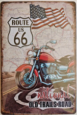 Plaque métal Route 66