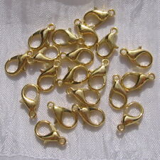 O176 - LOT DE 20 FERMOIRS MOUSQUETONS 14x8MM DORÉ PINCES DE HOMARD SANS NICKEL