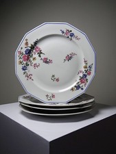 4 Assiettes plates Bernardaud porcelaine de Limoges décor floral années 20-50
