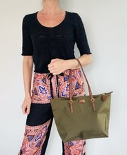 Sac cabas Oxford en toile et cuir RALPH LAUREN - Taille S