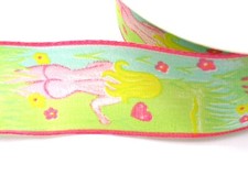 RUBAN DE FLEURISTE : vert/rose