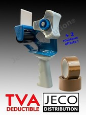 PISTOLET DEVIDOIR DEROULEUR ADHESIF AVEC FREIN 2 ROULEAUX 66x50mm OFFERTS