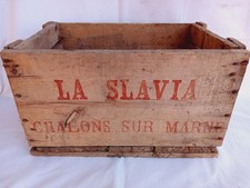 Ancienne et petite caisse publicitaire bière SLAVIA brasserie Châlons-sur-Marne