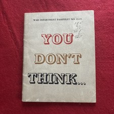 WW2 us army LANGUAGE /POCKET GUIDE YOU DON'T THINK  TM 21-15 1944 LIVRE
