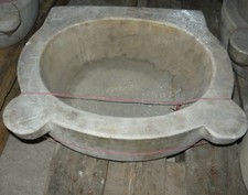 Antique Bénitier Évier en Marbre Église '700 Original De Réutiliser