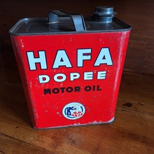 Ancien Bidon d'huile HAFA Dopee Motor Oil 