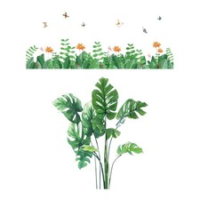Autocollant mural plante verte